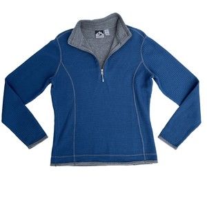 Storm Creek Women’s Blue Size M 1/2 Zipped Pull Over Sweater Cotton Blend Warm